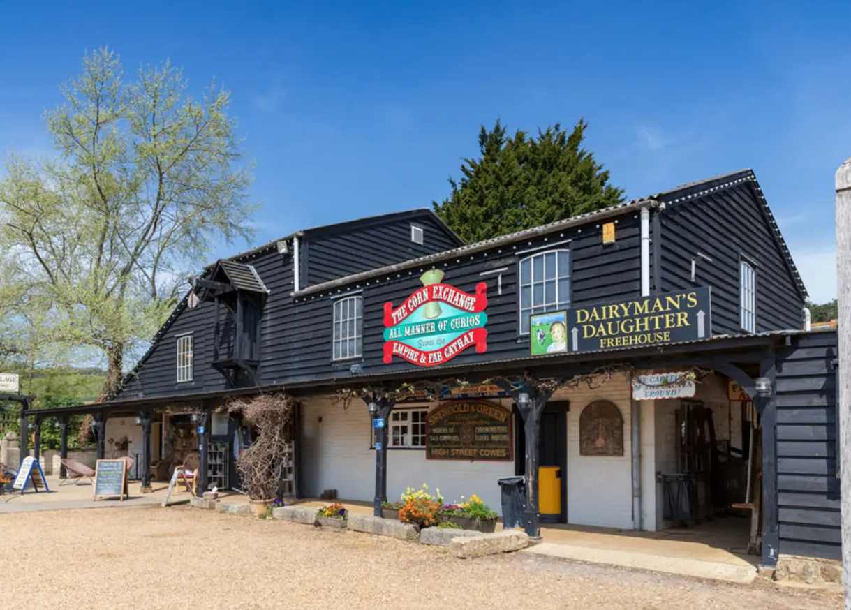 Front of black building